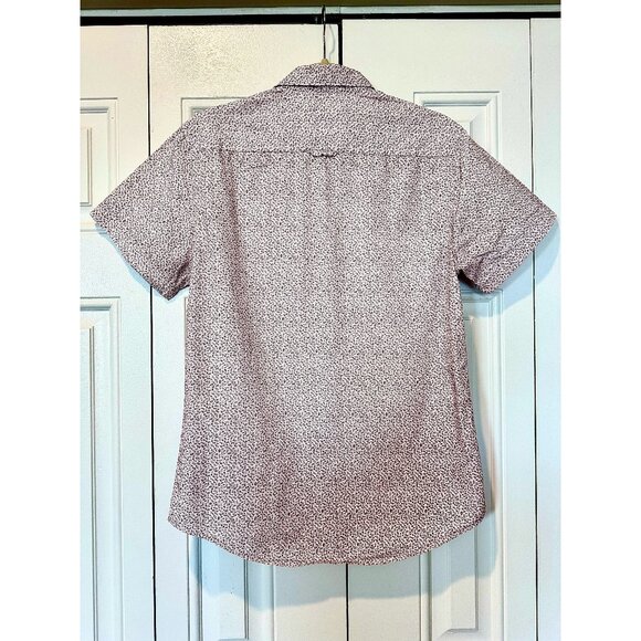 DENIM & FLOWER White and Red Floral Slim-Fit Short-Sleeve Button Down - Picture 5 of 6